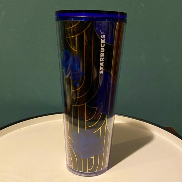 RARE Starbucks Tumbler Blue Rose Floral Venti
